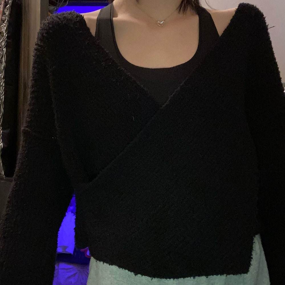 black sweater